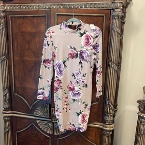 Iris Purple Sheath Dress with Long Cuffed Sleeves